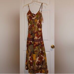 Floral Patchwork Spaghetti Strap Dress